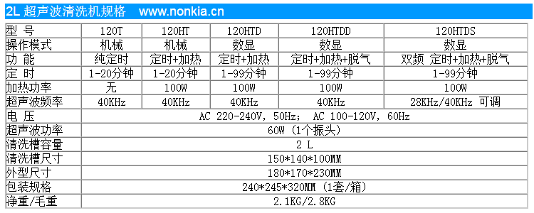 2L 小型超声波清洗机规格