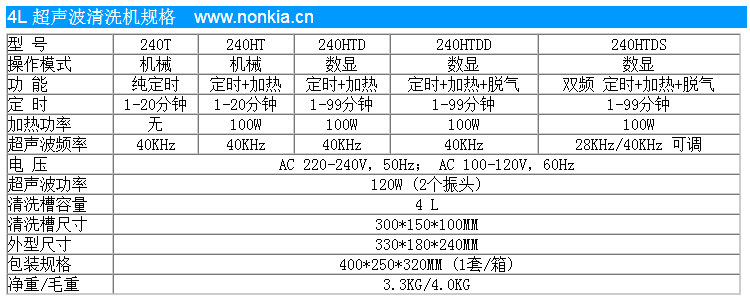 4L小型超声波清洗机规格