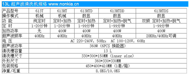 13L超声波清洗机规格